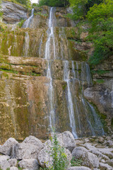 Bonlieu, France - 09 02 2020: Lake District - The waterfall road
