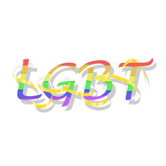 Happy Pride Day concept for LGBT community isolated on white background