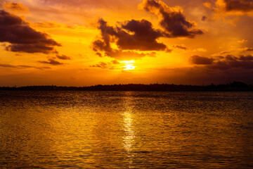 Fototapeta premium sunset over the river