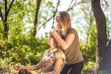 Master massage therapist adequately performs a great massage in nature.