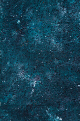 Darkmood Turquoise grainy plaster wall texture for background. Stone textured for advertising or product food