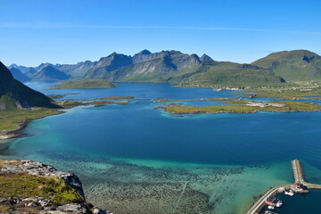 Obraz premium Lofoten view from Nubben hill.