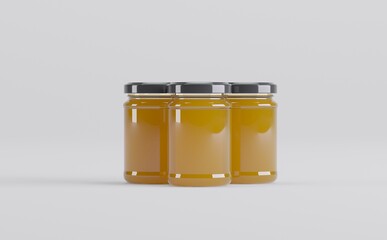 Honey Jars Mockup 3D Illustration