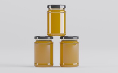 Honey Jars Mockup 3D Illustration