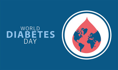 world diabetes day campaign with earth planet in blood drop