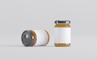 Honey Two  Jar Mockup 3D Illustration