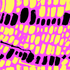 Multicolored Seamless Pattern for fabric design. Water splash paint splatter. Background texture old fabric. Ink paint Line vector.