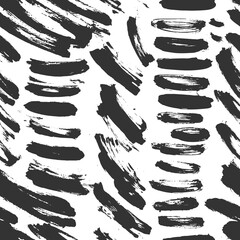 Monochrome Seamless Pattern for fabric design. Water splash paint splatter. Background texture old fabric. Ink paint Line vector.