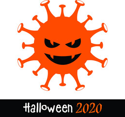 Nasty COVID-19 virus halloween 2020 pumpkin vector