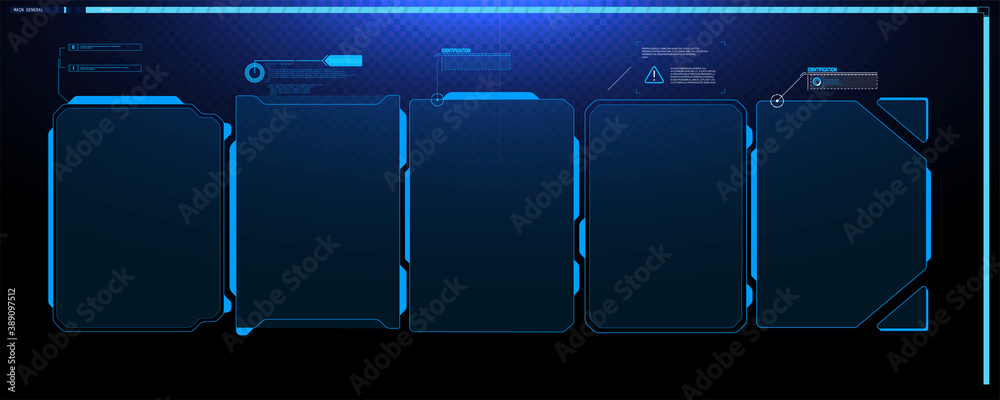 Poster futuristic vector hud interface screen design. digital callouts titles. hud ui gui futuristic user i