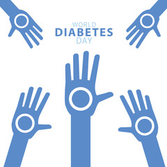 Fototapeta premium world diabetes day campaign with hands human around