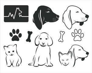 A collections of dog icon.