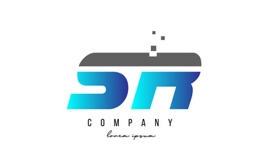 SR S R alphabet letter logo combination in blue and grey color. Creative icon design for company and business