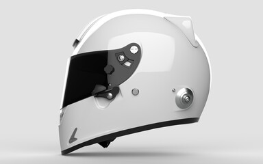 Motorcycle Helmet Isolated on Grey Mockup left view
