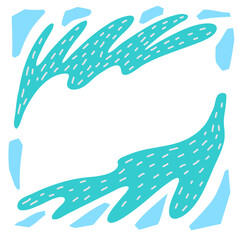 Hand drawn colorful border frame for your concept logo design or social media banner.