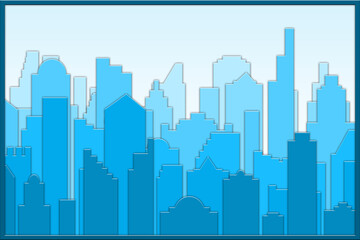 Fototapeta premium artistic silhouette blue city