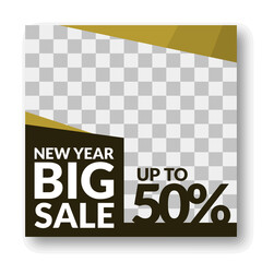 luxurious new year sale social media post.sale banner mobile apps feed