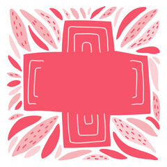 Hand drawn colorful border frame for your concept logo design or social media banner.