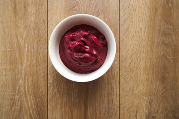 Top view of Brazilian Frozen Açaí Bowl copy space