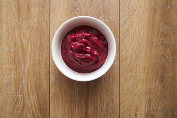 Top view of Brazilian Frozen Açaí Bowl copy space