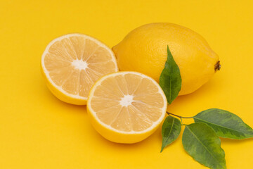 lemon on yellow background
