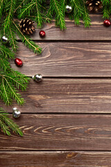 Dark wooden Christmas and New Year background