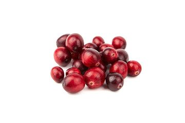 Fresh cranberries isolated on white background