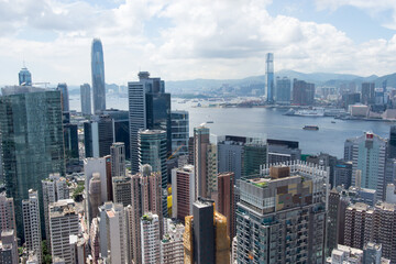 Panoramic View of an Urban Metropolitan City with Tall Skyscrapers 