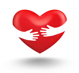 Care and love isolated on white