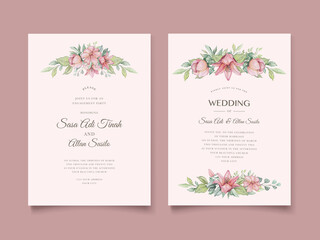 elegant hand drawing wedding invitation floral design