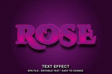 Editable text effect rose purple style