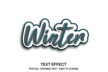 Editable text effect winter style 