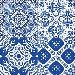Ethnic ceramic tiles in portuguese azulejo.