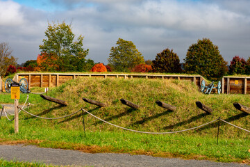 Fototapeta premium A Redoubt Covered in Pikes in Valley Forge National Historical Park