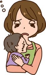 子育て中、赤ちゃん泣き止んでくれなくて睡眠不足のお母さん