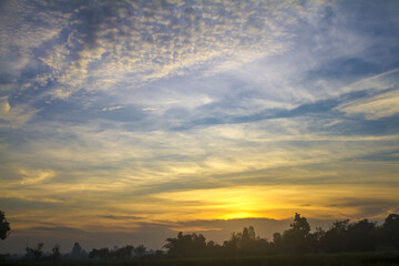 sunset over the river