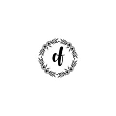 Initial CF Handwriting, Wedding Monogram Logo Design, Modern Minimalistic and Floral templates for Invitation cards