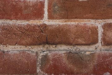 Old Red Brick Wall Background