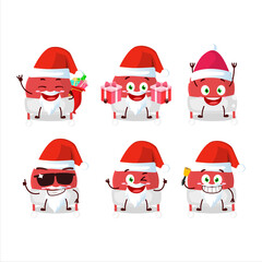 Fototapeta premium Santa Claus emoticons with christmas hat cartoon character