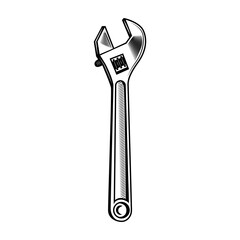 Adjustable wrench vector illustration. Wrench, tool, instrument. Repair concept for mechanic shop emblem or garage label templates