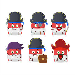 Obraz premium Cartoon character of christmas hat with various pirates emoticons