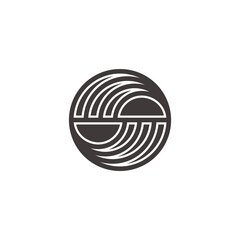 curves round geometric design logo vector