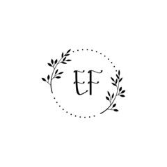 Initial EF Handwriting, Wedding Monogram Logo Design, Modern Minimalistic and Floral templates for Invitation cards