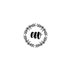 Initial EW Handwriting, Wedding Monogram Logo Design, Modern Minimalistic and Floral templates for Invitation cards