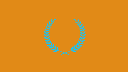 Top aqua color wreath icon on brown background, Wheat icon