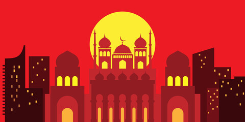 Mosque isolated flat style design