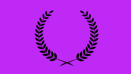 Best black color wheat icon on purple background, New wreath icon