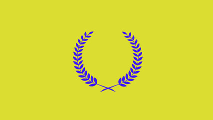 Blue color wreath logo icon on yellow color background, New wheat icon