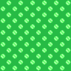 light green tennis ball on a green background repeat pattern