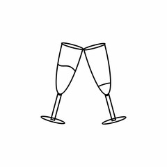 sketch of a toast glass